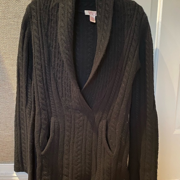 100% cashmere cable knit, tunic length sweater - Picture 3 of 5